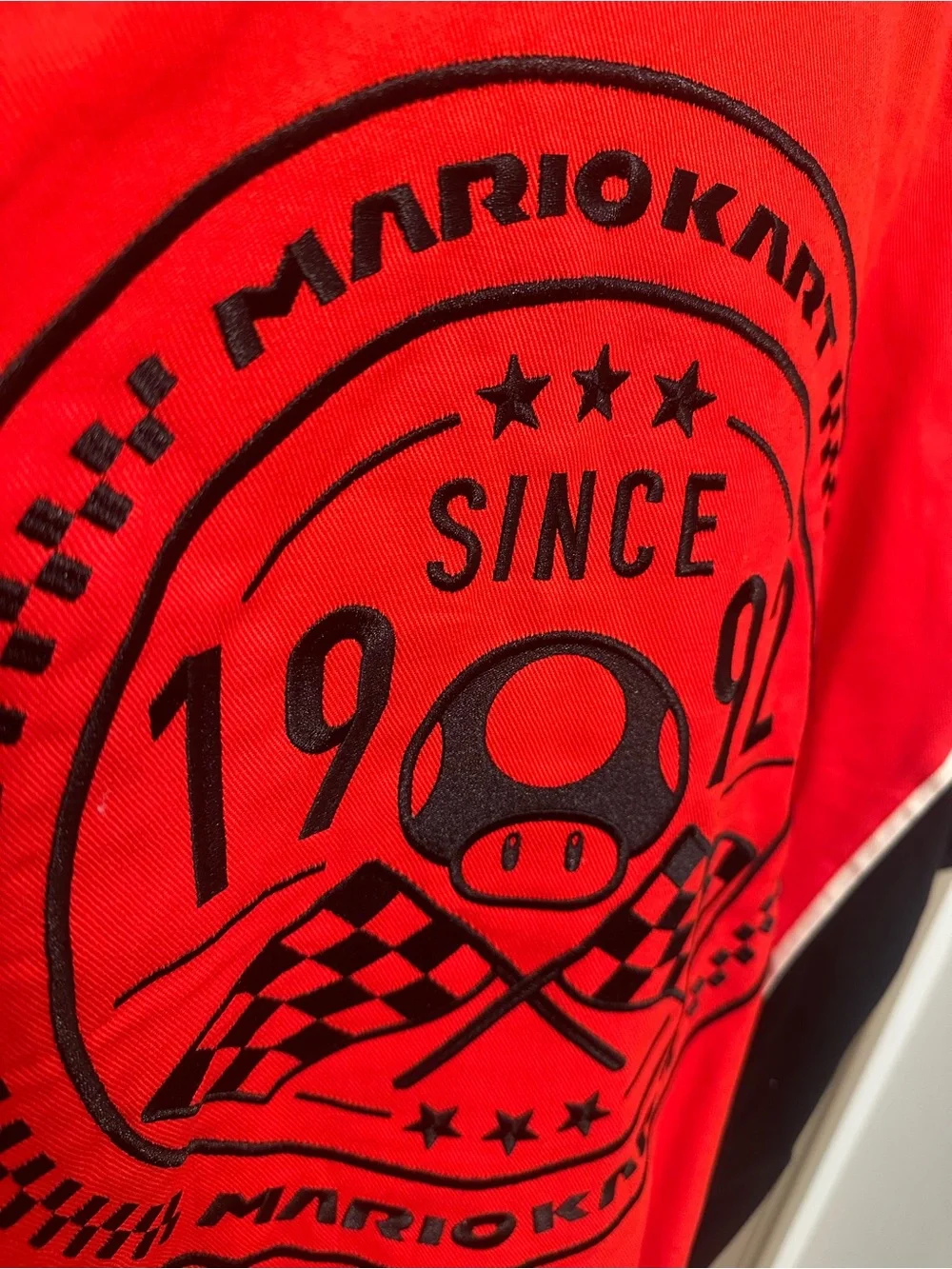 Mario Kart Canvas Racing Jacket Red size medium NWT